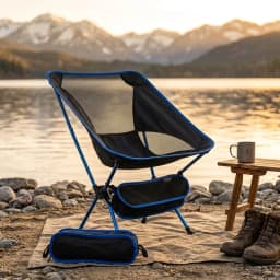 Foldable Outdoor Chair Easy Carry Compact Camping Seat for Beach Trip Picnic Garden BBQ Hiking Adventure
