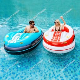 Electric inflatable bumper car floating row adult children water toys PVC cartoon seat swimming pool floating lounge chair