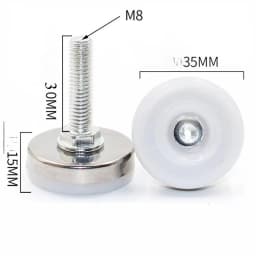 8 Pairs M8 35mm Furniture Levelers Table Leveling Foot Adjustable W/T-Nuts (8 PCS Furniture Leg Screws & 8 PCS T-Nuts)