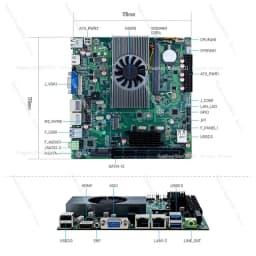 N95 Industrial NAS Motherboard with N5095 CPU 12 SATA Ports Dual 2.5G LAN ITX