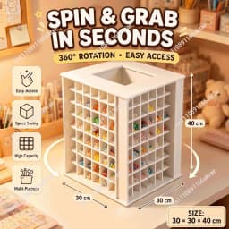 Desktop bean storage box, bottle and can grid sorting, rotating rack ornament,multi-grid classification storage rack