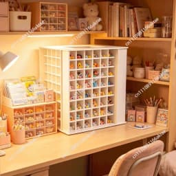 Desktop bean storage box, bottle and can grid sorting, rotating rack ornament,multi-grid classification storage rack