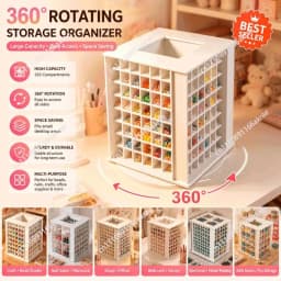 Desktop bean storage box, bottle and can grid sorting, rotating rack ornament,multi-grid classification storage rack