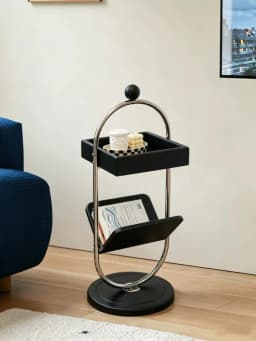 Creative Mini Simple Coffee Table Household Medieval Solid Wood Storage Magazine Rack Space-Saving Multi-Functional End Tables
