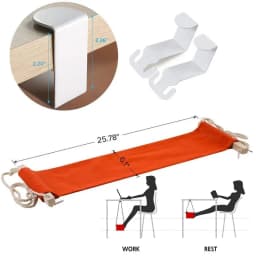Adjustable Polyester Foot Hammock - Portable Desk Foot Rest, Feet Swing Footrest for Home Office Camping