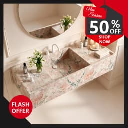 Custom Natural Marble Integrated Sink, Floating Wall Hung Vanity Basin, Natural Veins Easy Clean for Hotel Commercial Bathroom