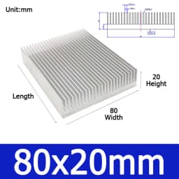1pcs Width 20-130mm Aluminum Heat Sink Heatsink Radiator Heating Heat Dissipation Cooling for LED COB Light Power IC Transistor