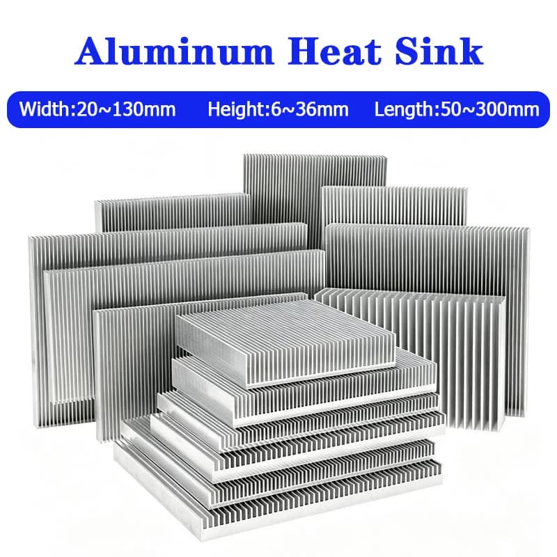 1pcs Width 20-130mm Aluminum Heat Sink Heatsink Radiator Heating Heat Dissipation Cooling for LED COB Light Power IC Transistor