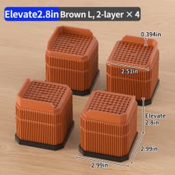 Furniture Riser Heavy Duty 500kg Capacity, PP Plastic Bed Sofa Leg Riser 1-4 Inch Height Extender Non Slip, Black White Brown