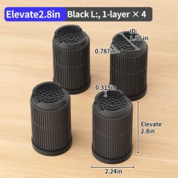 Furniture Riser Heavy Duty 500kg Capacity, PP Plastic Bed Sofa Leg Riser 1-4 Inch Height Extender Non Slip, Black White Brown