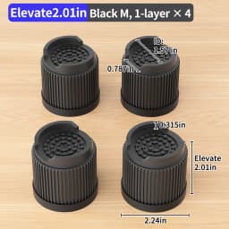 Furniture Riser Heavy Duty 500kg Capacity, PP Plastic Bed Sofa Leg Riser 1-4 Inch Height Extender Non Slip, Black White Brown