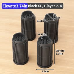 Furniture Riser Heavy Duty 500kg Capacity, PP Plastic Bed Sofa Leg Riser 1-4 Inch Height Extender Non Slip, Black White Brown