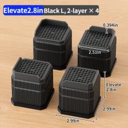 Furniture Riser Heavy Duty 500kg Capacity, PP Plastic Bed Sofa Leg Riser 1-4 Inch Height Extender Non Slip, Black White Brown