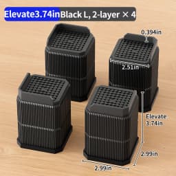 Furniture Riser Heavy Duty 500kg Capacity, PP Plastic Bed Sofa Leg Riser 1-4 Inch Height Extender Non Slip, Black White Brown