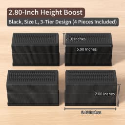 Furniture Riser Heavy Duty 500kg Capacity, PP Plastic Bed Sofa Leg Riser 1-4 Inch Height Extender Non Slip, Black White Brown