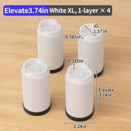 Furniture Riser Heavy Duty 500kg Capacity, PP Plastic Bed Sofa Leg Riser 1-4 Inch Height Extender Non Slip, Black White Brown