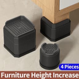 Furniture Riser Heavy Duty 500kg Capacity, PP Plastic Bed Sofa Leg Riser 1-4 Inch Height Extender Non Slip, Black White Brown