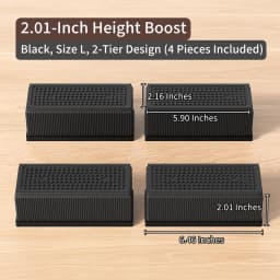 Furniture Riser Heavy Duty 500kg Capacity, PP Plastic Bed Sofa Leg Riser 1-4 Inch Height Extender Non Slip, Black White Brown
