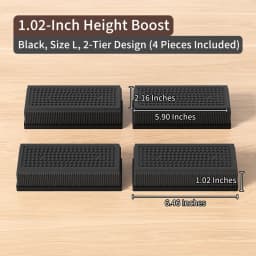 Furniture Riser Heavy Duty 500kg Capacity, PP Plastic Bed Sofa Leg Riser 1-4 Inch Height Extender Non Slip, Black White Brown