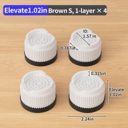 Furniture Riser Heavy Duty 500kg Capacity, PP Plastic Bed Sofa Leg Riser 1-4 Inch Height Extender Non Slip, Black White Brown