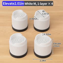 Furniture Riser Heavy Duty 500kg Capacity, PP Plastic Bed Sofa Leg Riser 1-4 Inch Height Extender Non Slip, Black White Brown