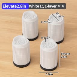 Furniture Riser Heavy Duty 500kg Capacity, PP Plastic Bed Sofa Leg Riser 1-4 Inch Height Extender Non Slip, Black White Brown