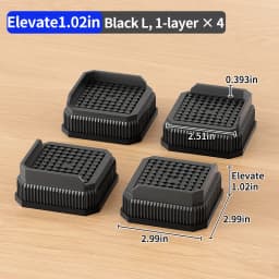 Furniture Riser Heavy Duty 500kg Capacity, PP Plastic Bed Sofa Leg Riser 1-4 Inch Height Extender Non Slip, Black White Brown