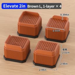 Furniture Riser Heavy Duty 500kg Capacity, PP Plastic Bed Sofa Leg Riser 1-4 Inch Height Extender Non Slip, Black White Brown