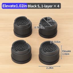 Furniture Riser Heavy Duty 500kg Capacity, PP Plastic Bed Sofa Leg Riser 1-4 Inch Height Extender Non Slip, Black White Brown