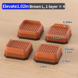 Furniture Riser Heavy Duty 500kg Capacity, PP Plastic Bed Sofa Leg Riser 1-4 Inch Height Extender Non Slip, Black White Brown