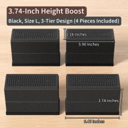 Furniture Riser Heavy Duty 500kg Capacity, PP Plastic Bed Sofa Leg Riser 1-4 Inch Height Extender Non Slip, Black White Brown