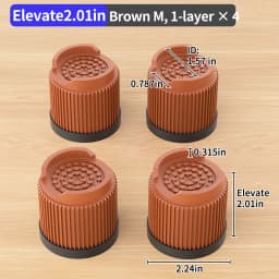 Furniture Riser Heavy Duty 500kg Capacity, PP Plastic Bed Sofa Leg Riser 1-4 Inch Height Extender Non Slip, Black White Brown