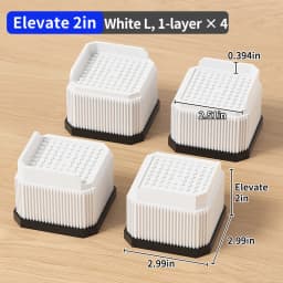 Furniture Riser Heavy Duty 500kg Capacity, PP Plastic Bed Sofa Leg Riser 1-4 Inch Height Extender Non Slip, Black White Brown