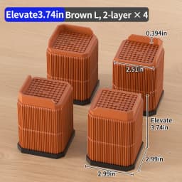Furniture Riser Heavy Duty 500kg Capacity, PP Plastic Bed Sofa Leg Riser 1-4 Inch Height Extender Non Slip, Black White Brown