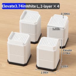 Furniture Riser Heavy Duty 500kg Capacity, PP Plastic Bed Sofa Leg Riser 1-4 Inch Height Extender Non Slip, Black White Brown