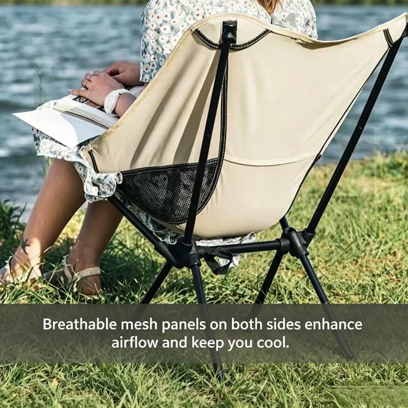 Lightweight Folding Camping Chair With Storage Bag Portable Outdoor Seat for Fishing Beach Picnic Hiking Travel