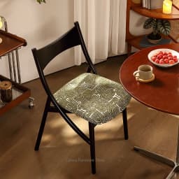 Mid-Century Upholstered Solid Wood Dining Chair for Small Apartment, Creative Single Backrest Seat for Restaurant.