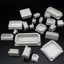 White Plastic Square/ Rectangle Blanking End Cap Anti-slip Tube Inner Plug 15x15mm~100x100mm
