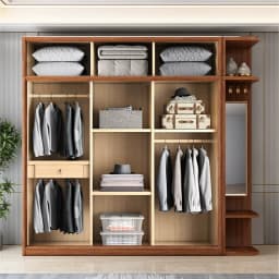 Long Wooden Cabinet Wardrobe Brown Heavy Duty Cheap Modern Drawer Wardrobe Bedroom Modern Armadio Guardaroba House Furniture