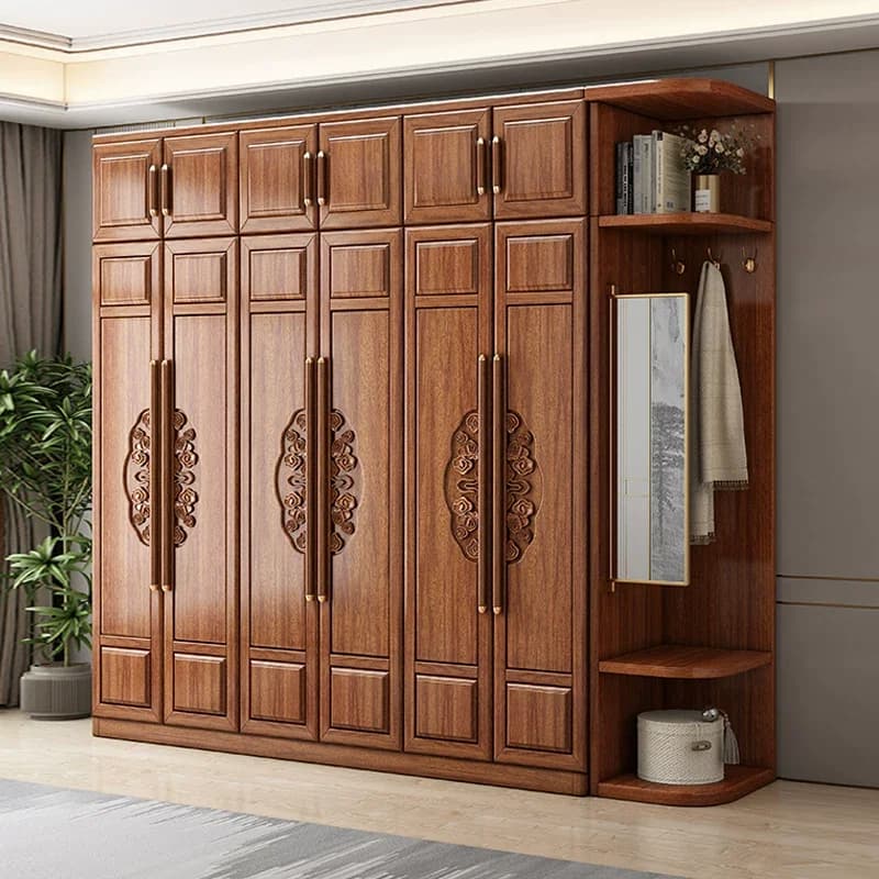 Long Wooden Cabinet Wardrobe Brown Heavy Duty Cheap Modern Drawer Wardrobe Bedroom Modern Armadio Guardaroba House Furniture