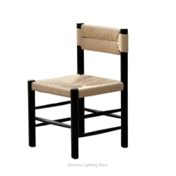 Solid Wood Rattan Dining Chair for Home, Mid-Century Modern Desk Seat for Study, Vintage Designer Armchair for Cafe Homestay