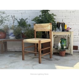 Solid Wood Rattan Dining Chair for Home, Mid-Century Modern Desk Seat for Study, Vintage Designer Armchair for Cafe Homestay