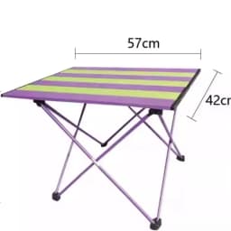Portable Aluminum Dopamine Folding Camping Table Colorful Outdoor Picnic Desk Rectangular Egg Roll Style Dining Table