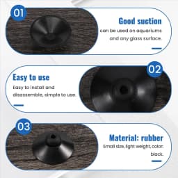 10 x Black rubber 27mm Suction Cup Clip Sucker For Aquarium Fish Tank Pump-A51M