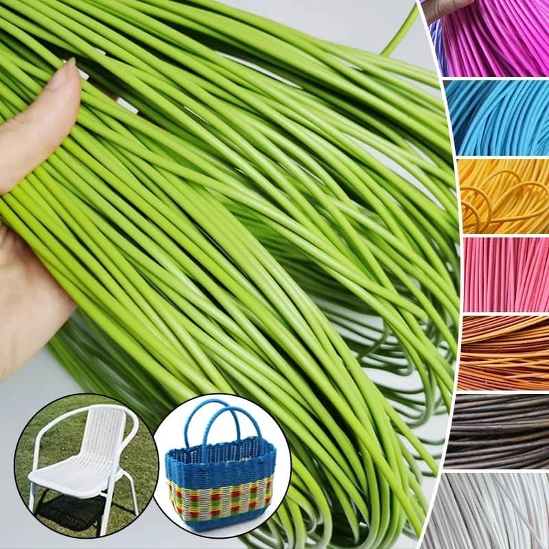500g PE Round Synthetic Rattan Weaving Material Plastic Knit for Furniture Repair Chair Table Basket