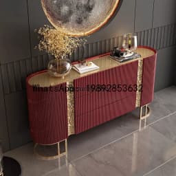 HH 88.Italian porch cabinet light luxury dining side cabinet solid wood entry shoe cabinet villa living room