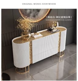HH 88.Italian porch cabinet light luxury dining side cabinet solid wood entry shoe cabinet villa living room