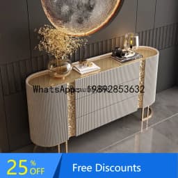 HH 88.Italian porch cabinet light luxury dining side cabinet solid wood entry shoe cabinet villa living room