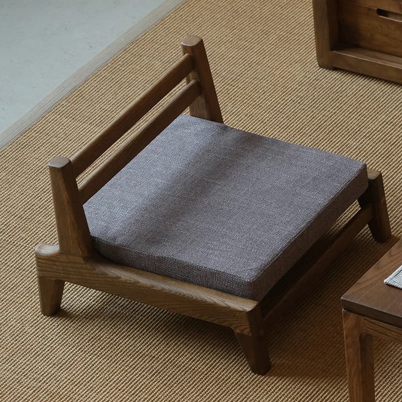 Japanese Style Solid Wood Tatami Chair Tea Room Backrest Chairs Mortise Tenon Bay Window Seat Including Cushion Home Furniture