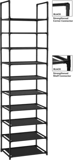 Shoe Rack - Heavy Duty Steel Shelving Holds 25 Pairs, Space-Saving Shoe Organizer for Entryway/Closet, Easy Assembly